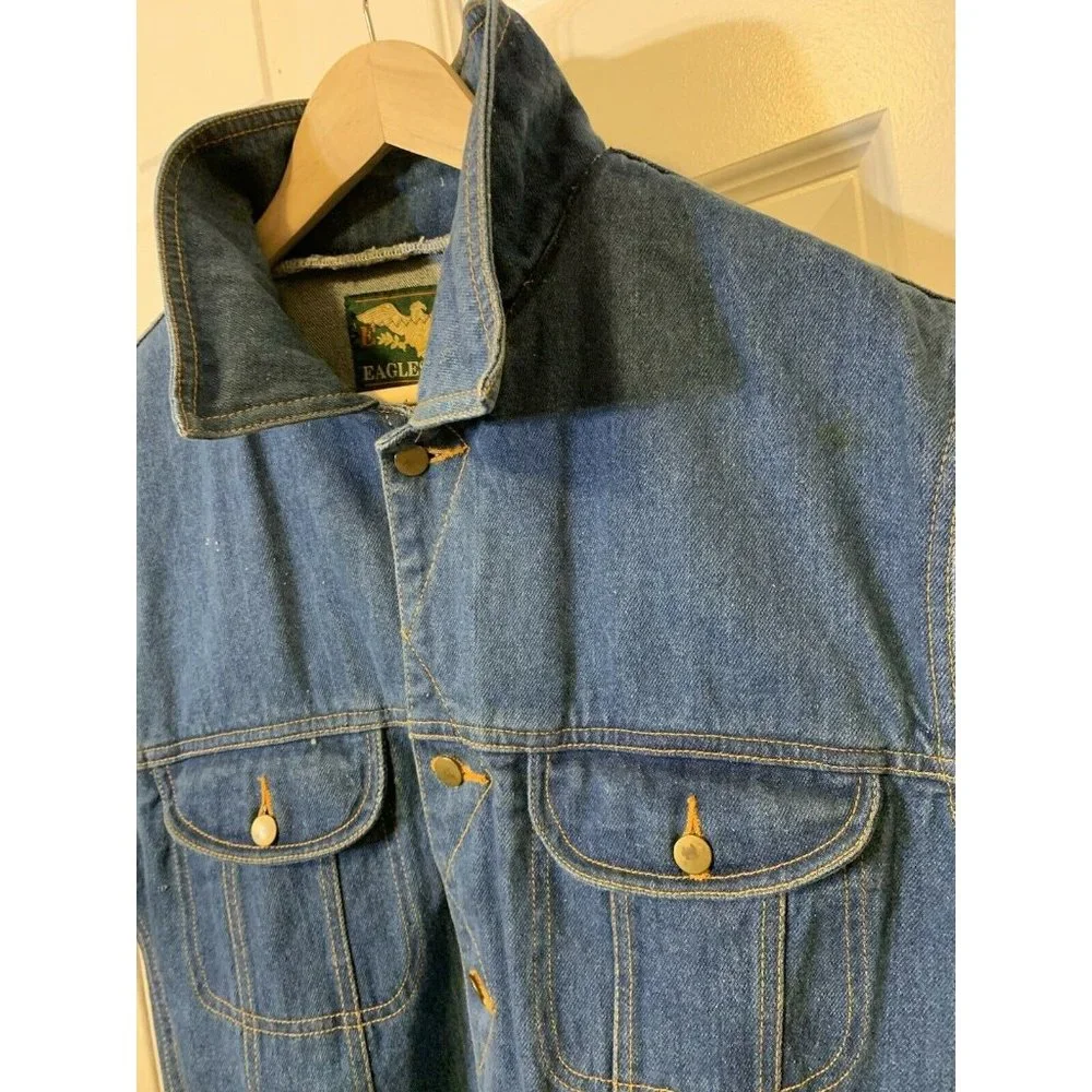 Vtg 1994 Warner Brothers Eagle Ridge -Looney Tunes  Denim Sleeveless Vest-M Blue - Picture 5 of 9